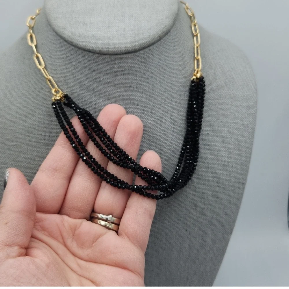 Ann Taylor Black and Gold Necklace Collection - Picture 3 of 5